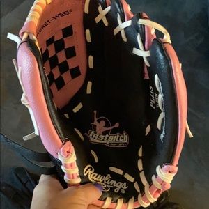 Rawlings pink black baseball glove